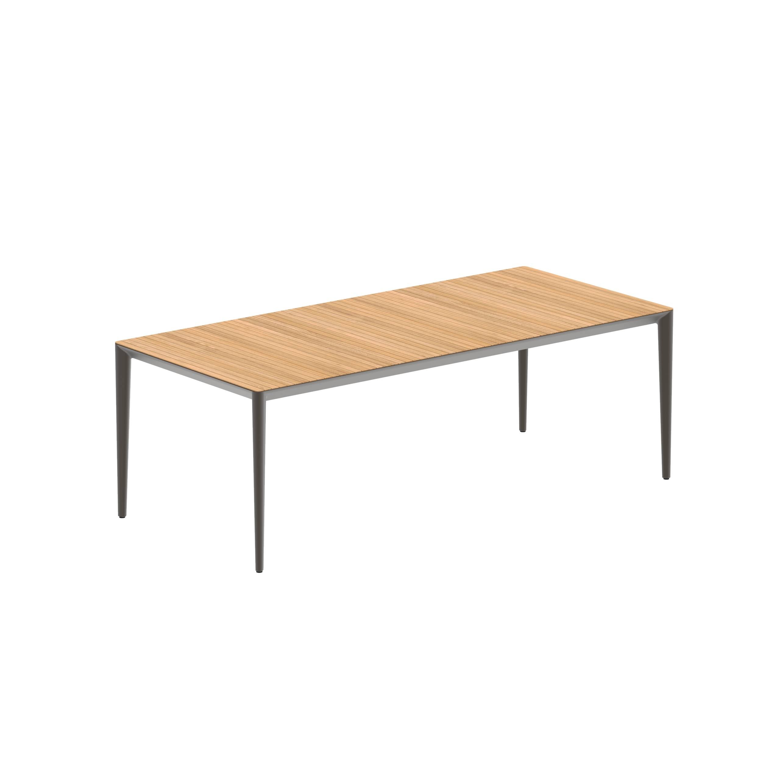 U-Nite Table 220x100cm Bronze With Teak Tabletop