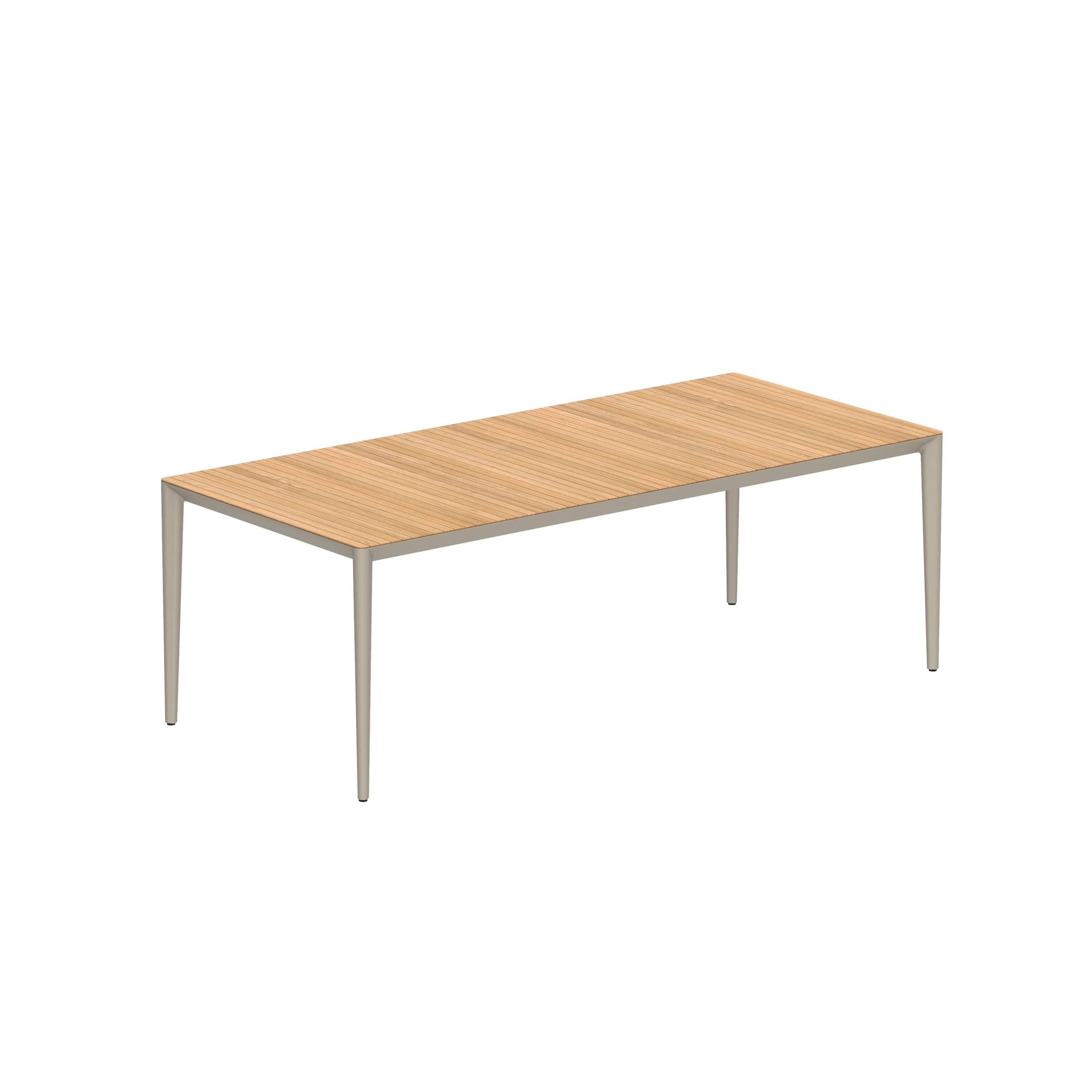 U-Nite Table 220x100cm Sand With Teak Tabletop