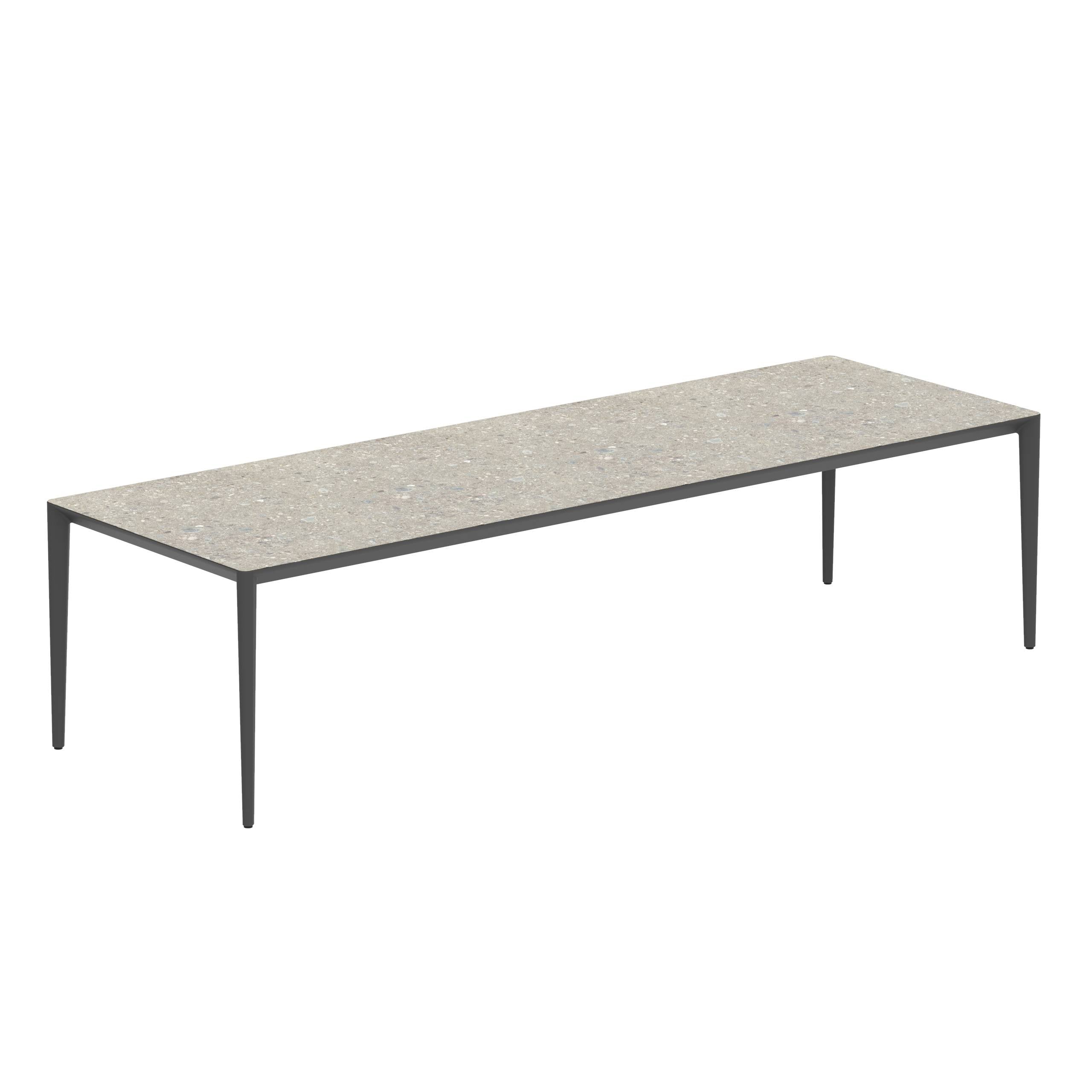 U-Nite Table 300x100cm Anthracite With Ceramic Tabletop In Ceppo Dolomitica