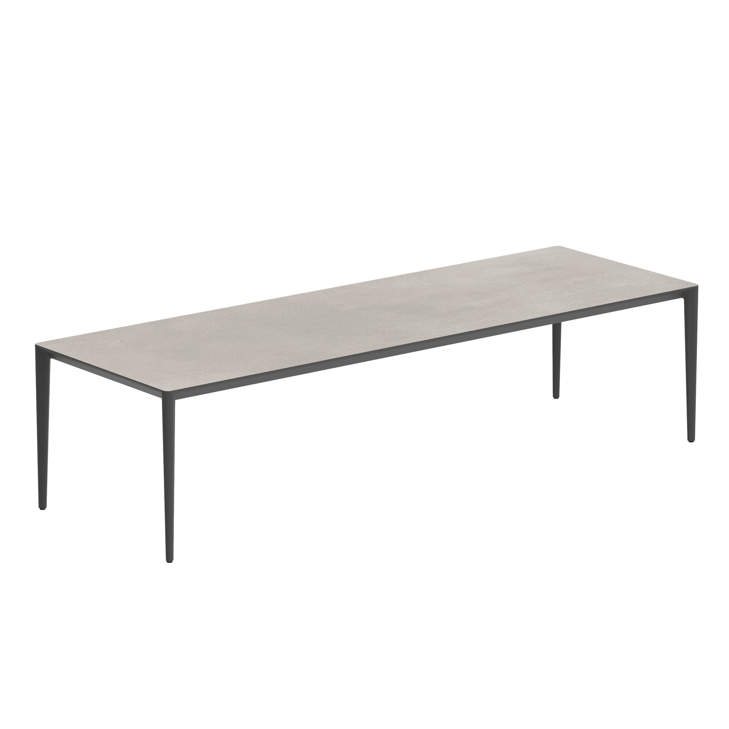 U-Nite Table 300x100cm Anthracite With Ceramic Tabletop In Cemento Luminoso