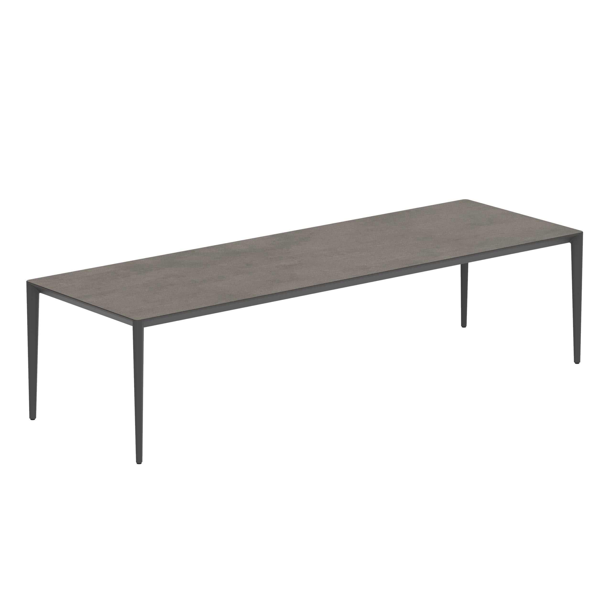 U-Nite Table 300x100cm Anthracite With Ceramic Tabletop In Terra Marrone