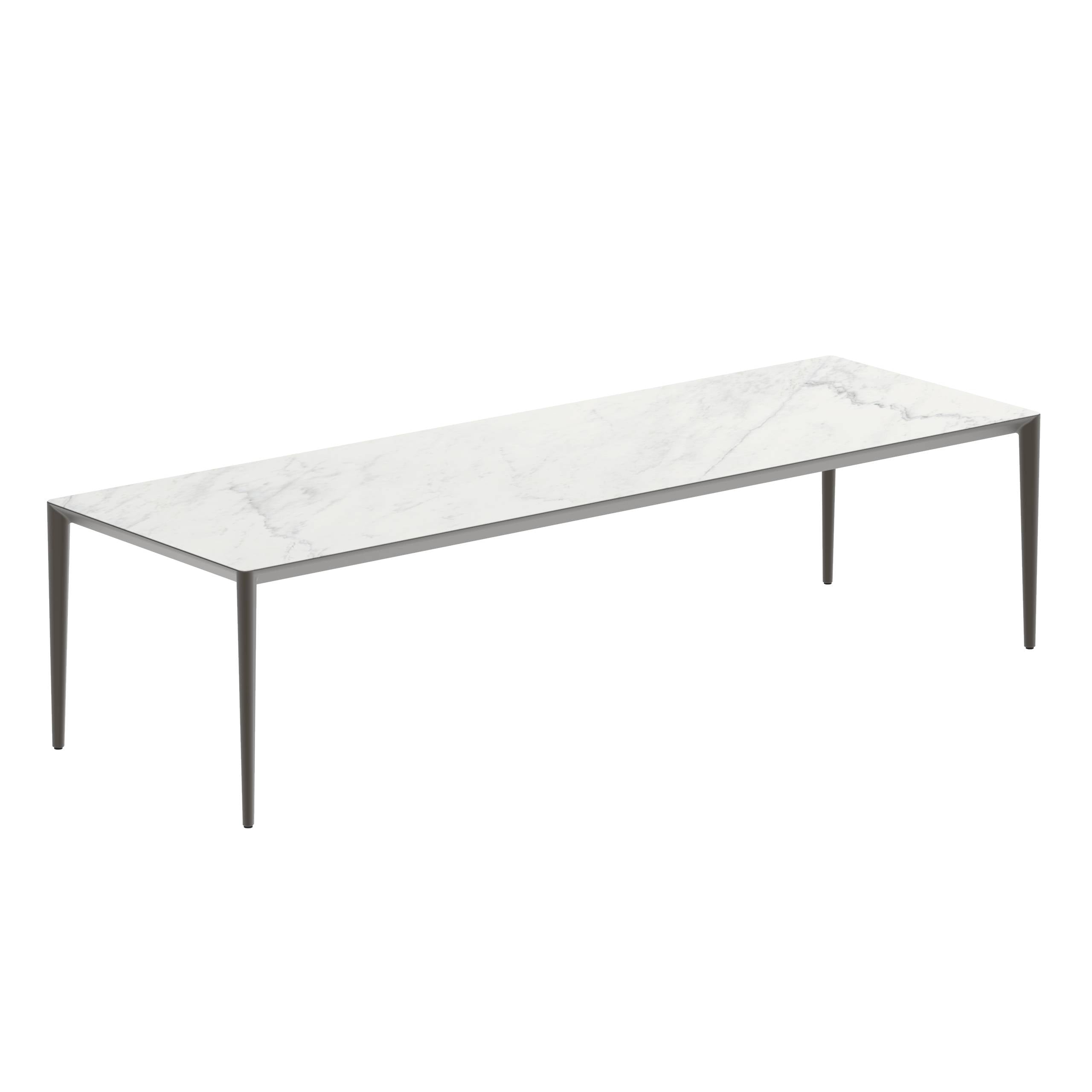 U-Nite Table 300x100cm Bronze With Ceramic Tabletop In Bianco Statuario