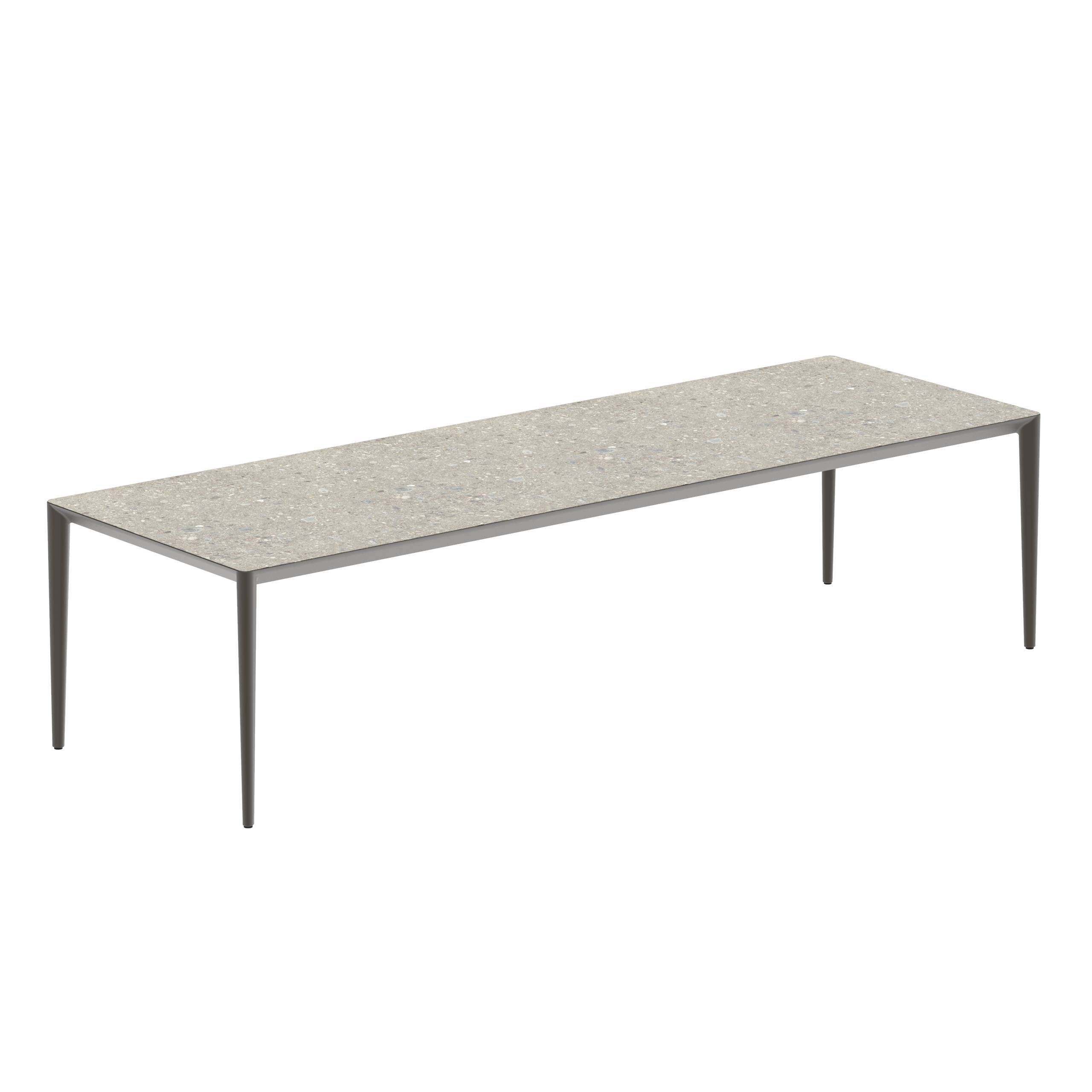 U-Nite Table 300x100cm Bronze With Ceramic Tabletop In Ceppo Dolomitica