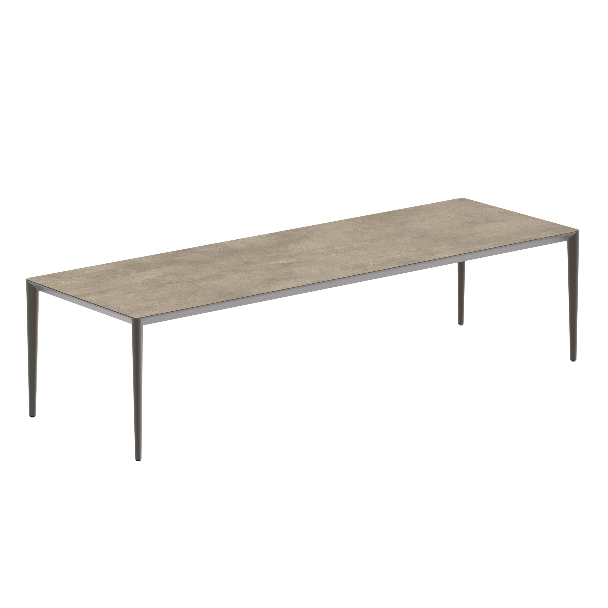 U-Nite Table 300x100cm Bronze With Ceramic Tabletop In Terra Sabbia