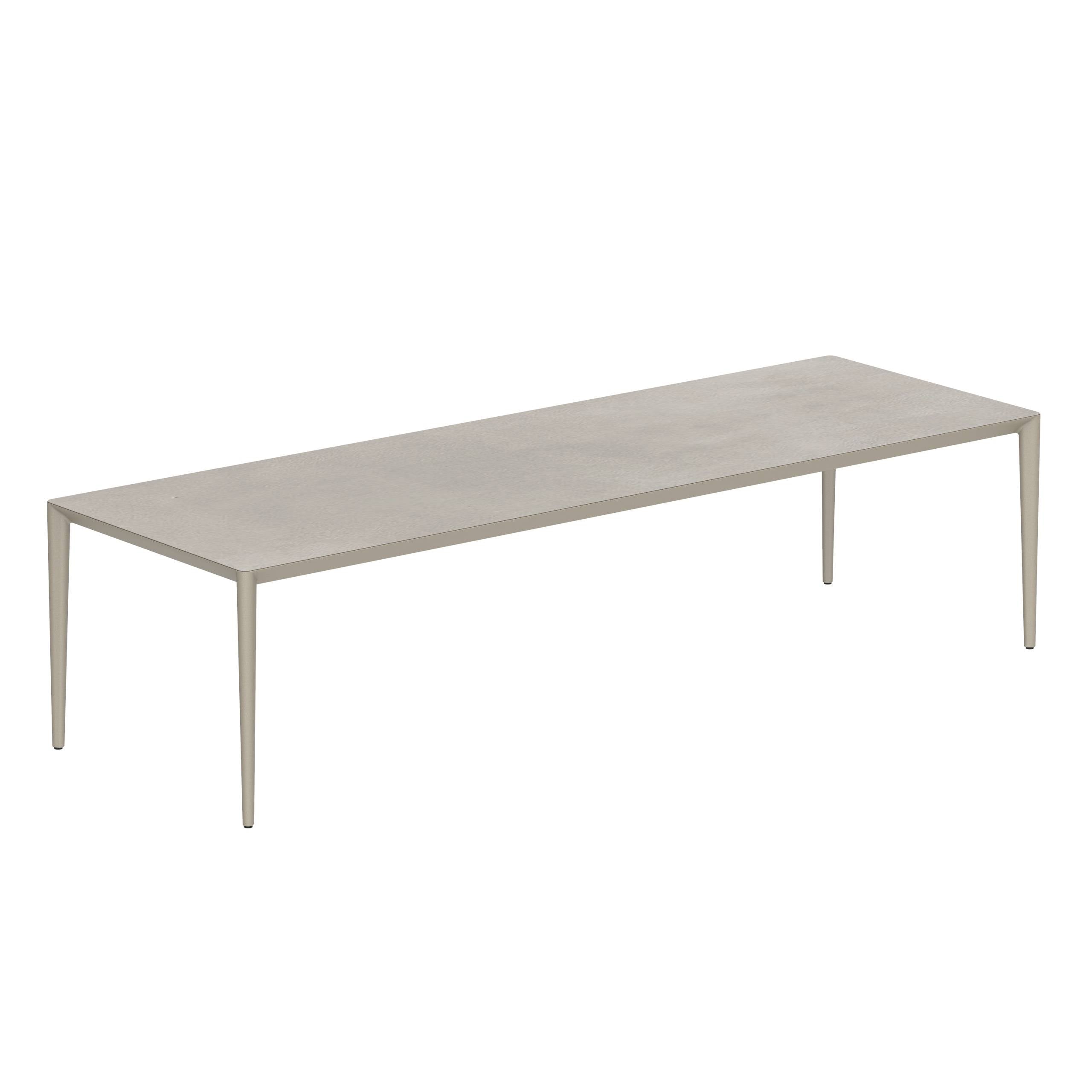 U-Nite Table 300x100cm Sand With Ceramic Tabletop In Cemento Luminoso