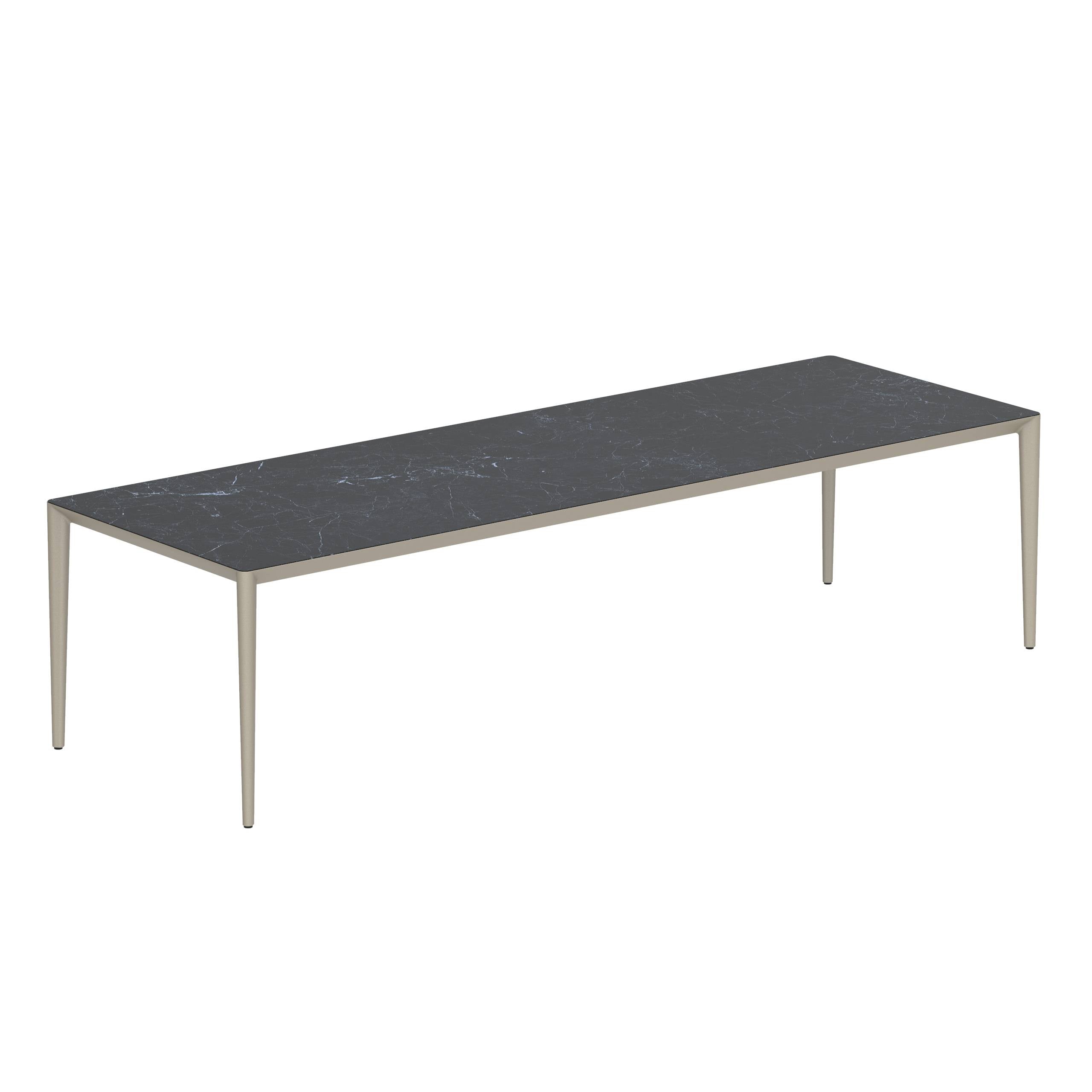 U-Nite Table 300x100cm Sand With Ceramic Tabletop In Nero Marquina