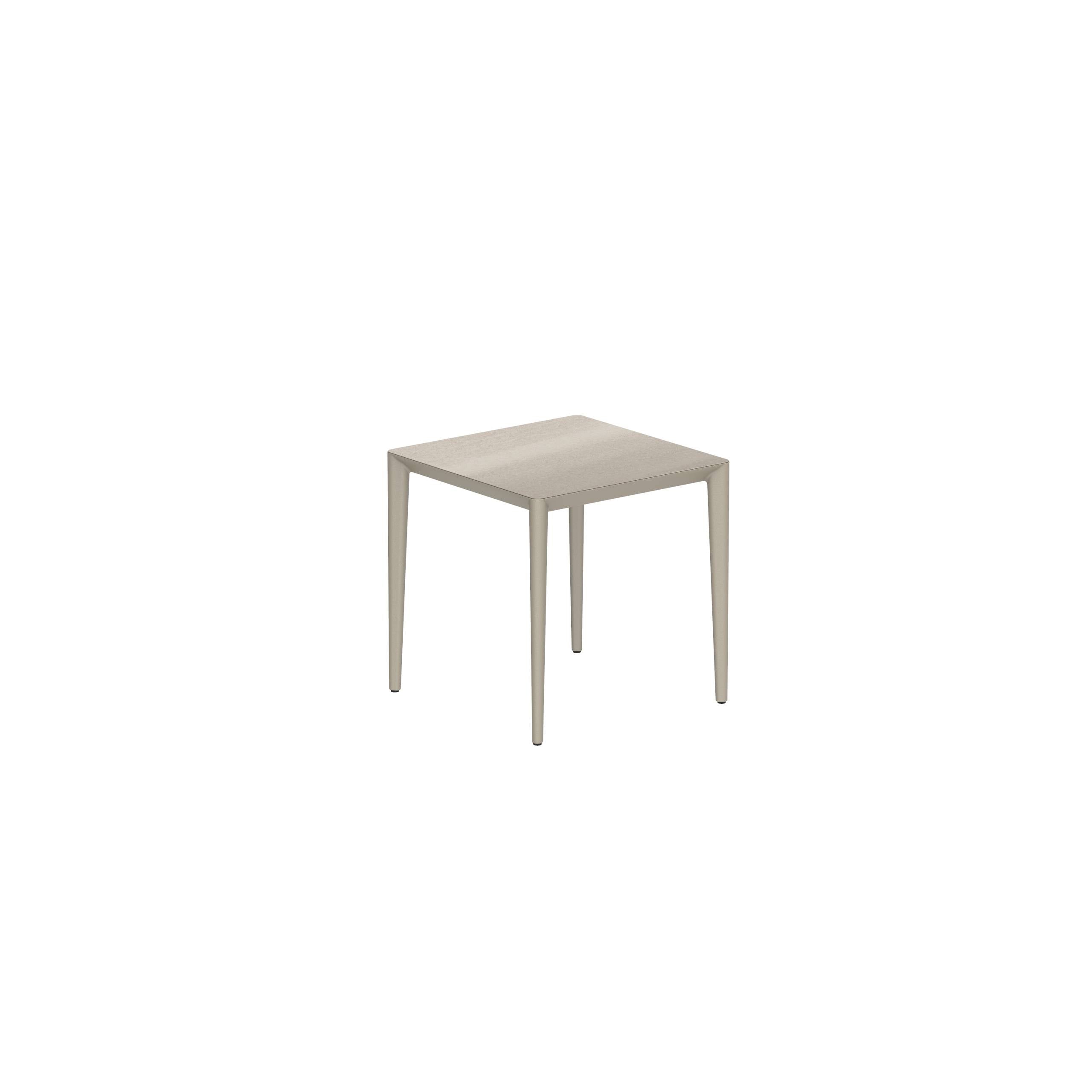 U-Nite Table 74x74cm Sand With Ceramic Tabletop In Taupe Grey