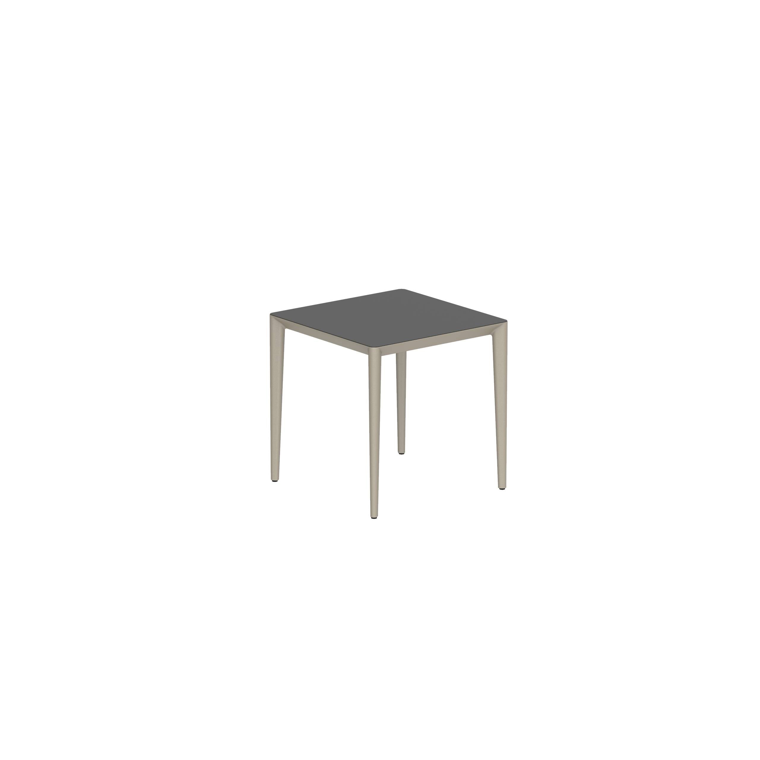U-Nite Table 74x74cm Sand With Ceramic Tabletop In Black