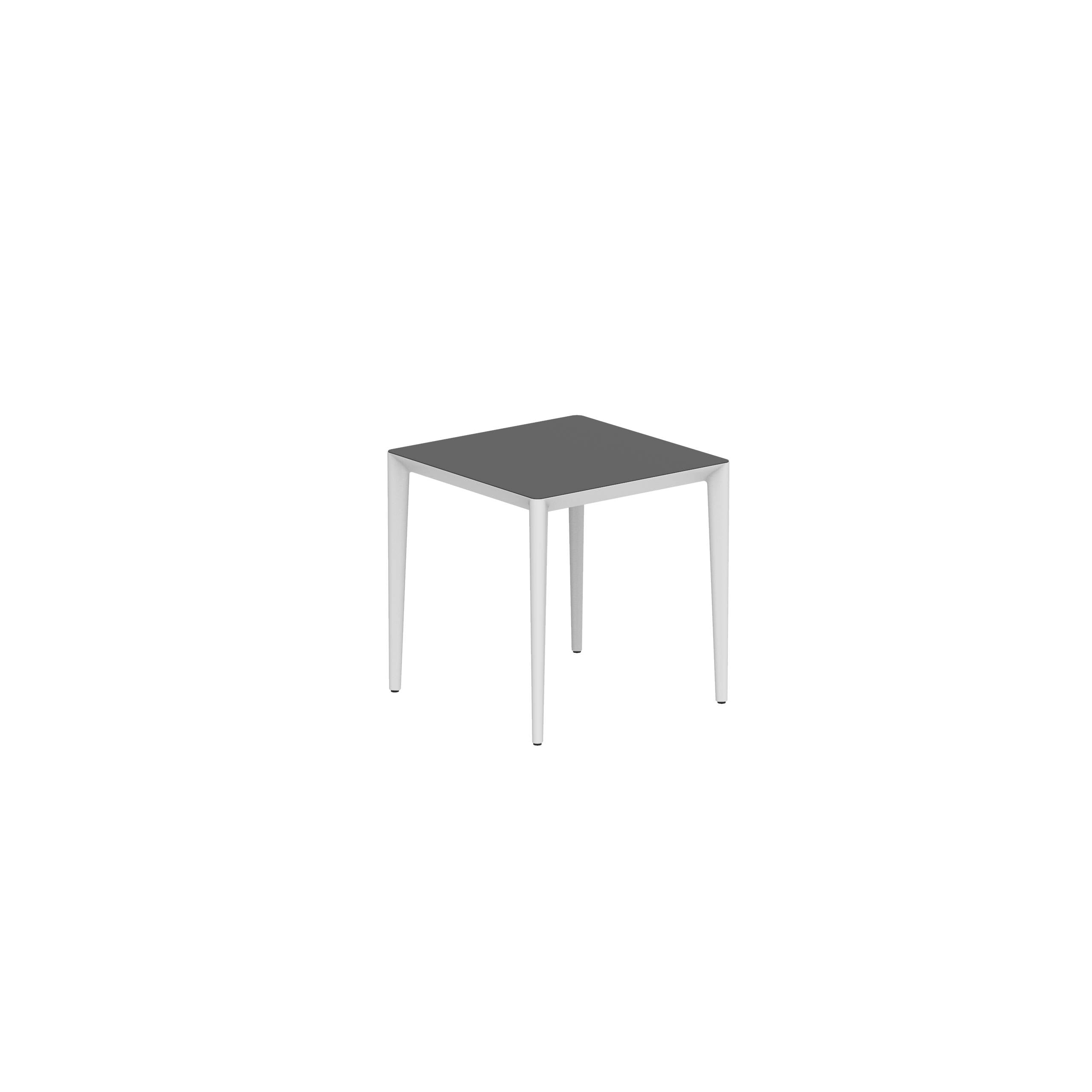 U-Nite Table 74x74cm White With Ceramic Tabletop In Black