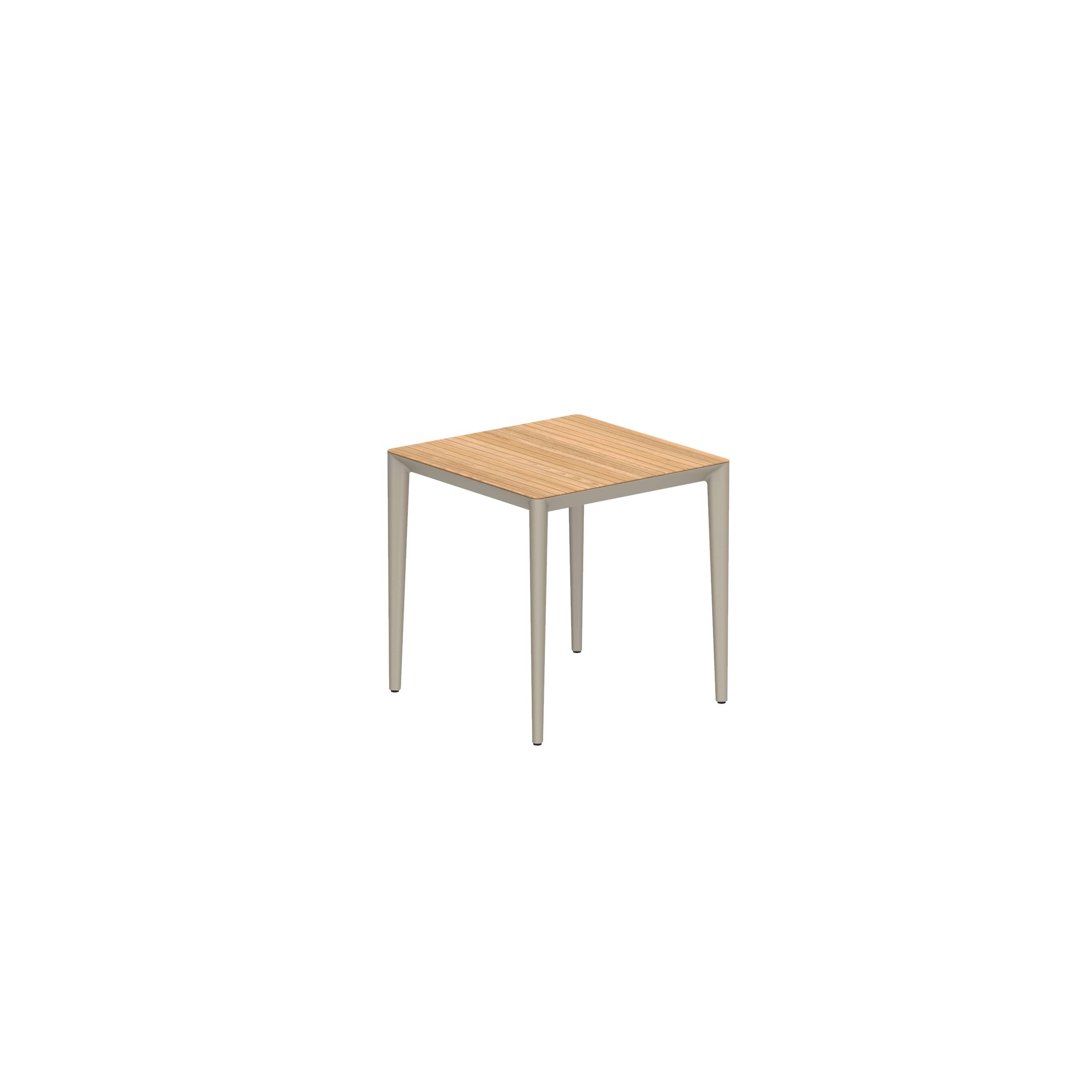 U-Nite Table 74x74cm Sand With Tabletop In Teak