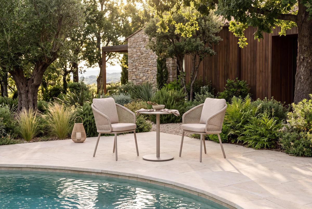 4 Seasons Outdoor Wave 2 Seat 60cm Round Ceramic Bistro Table
