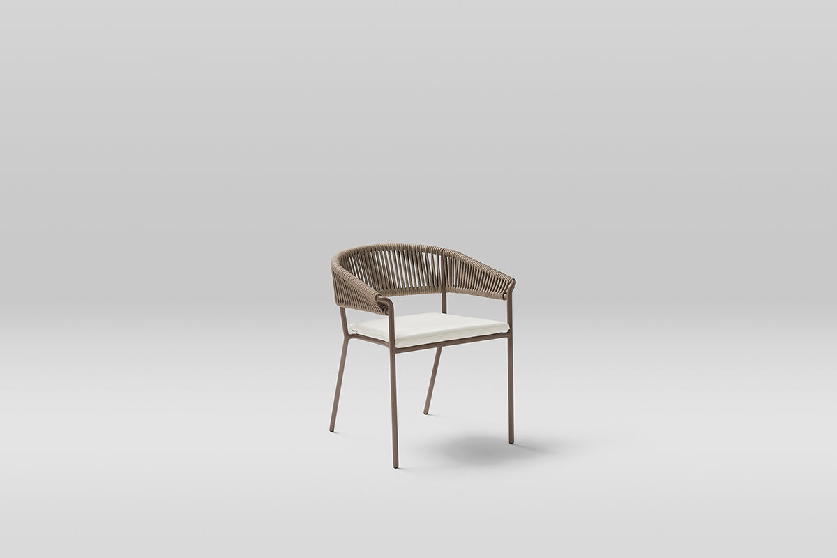 Weave dining armchair with G1 Fabric