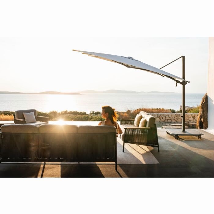 Jardinico Caractère JCP301 3m x 3m Square Parasol | Charcoal Frame | Onyx Fabric | Ex Display