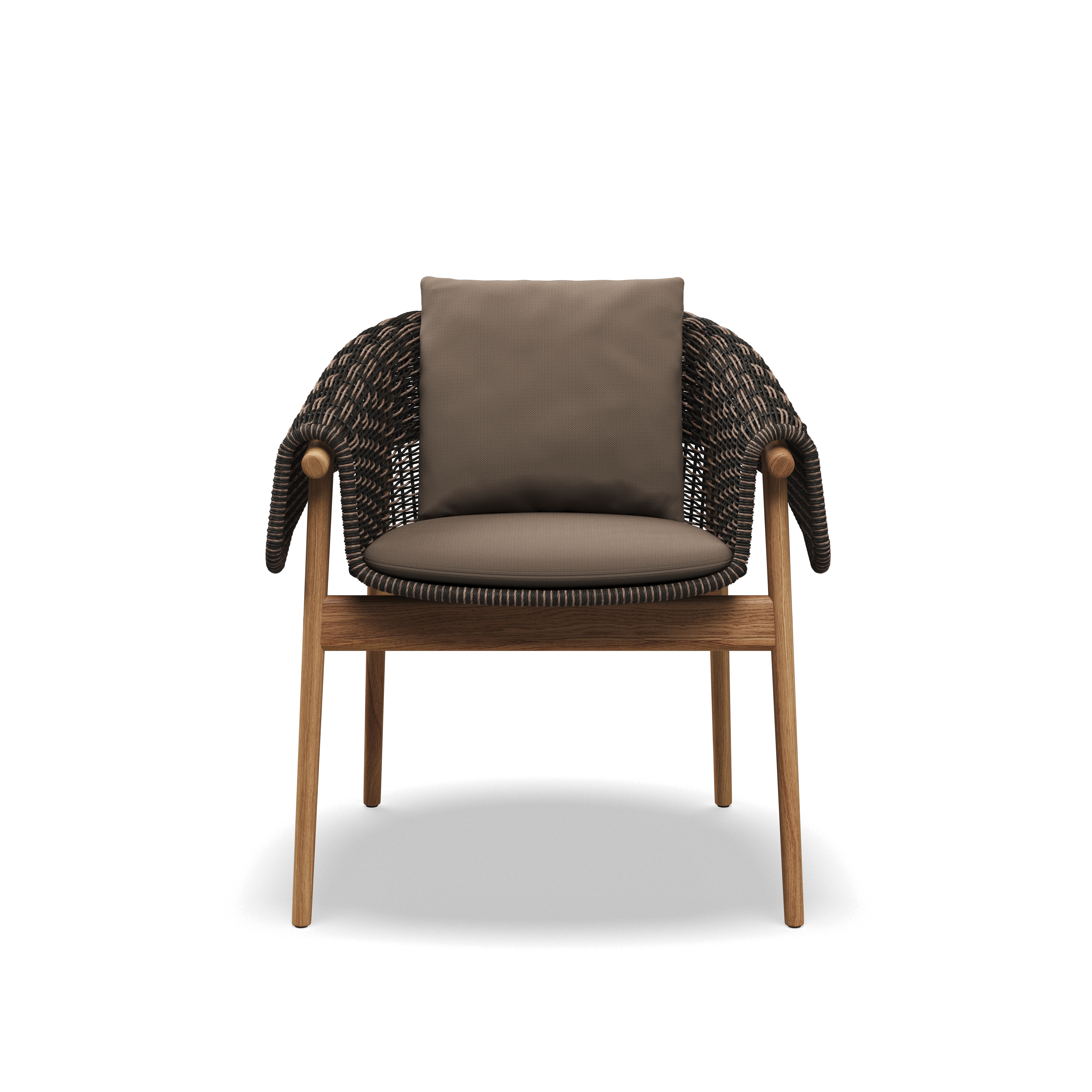 Gloster Wrap Teak Dining Chair with Arms