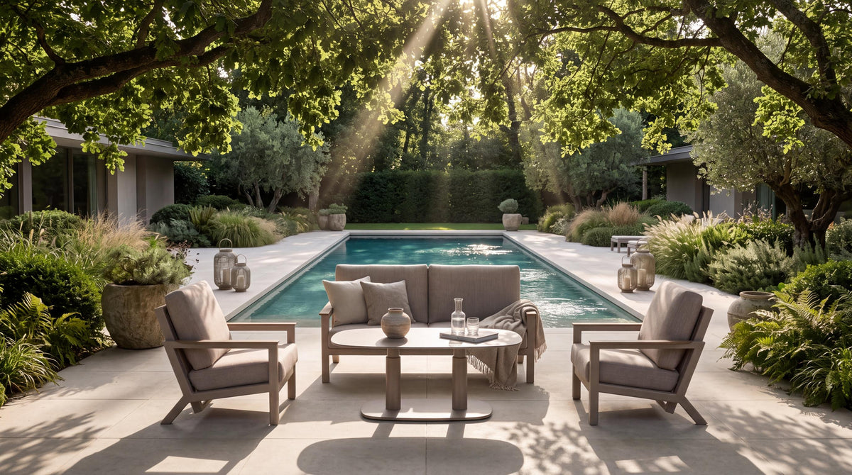 4 Seasons Outdoor Xara 5 Seat Lounge With Coffee Tables & Footstools