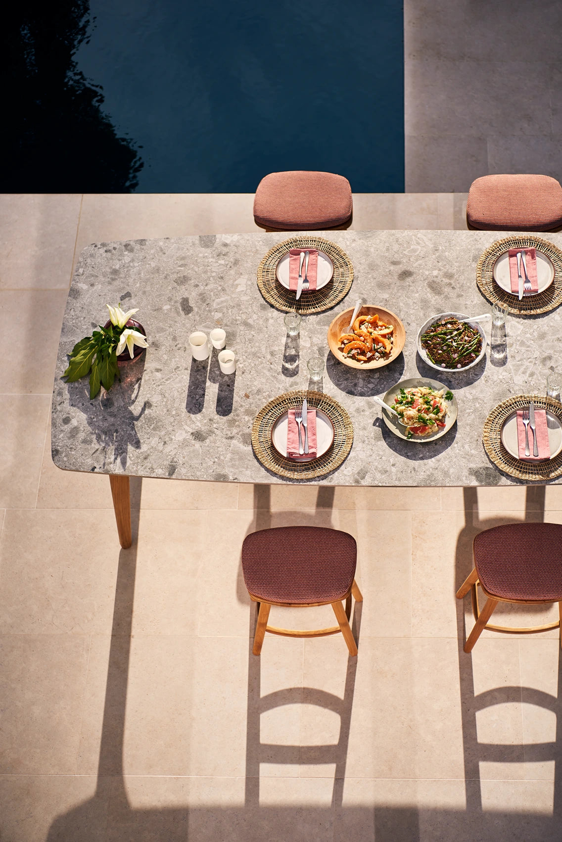 Manutti Torsa Counter Height Dining Table 264 × 118 × 91h cm