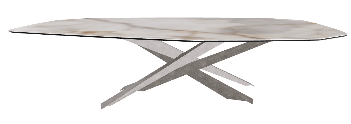 300x130x74.5h Polygon Shaped_Alabastro_Brushed Grey