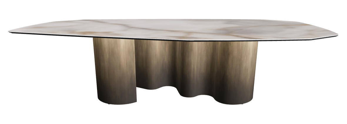 300x130x74h Polygon Shaped_Alabastro_Oxy Brass