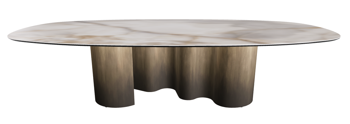 300x150x74h Biscuit Shaped_Alabastro_Oxy Brass