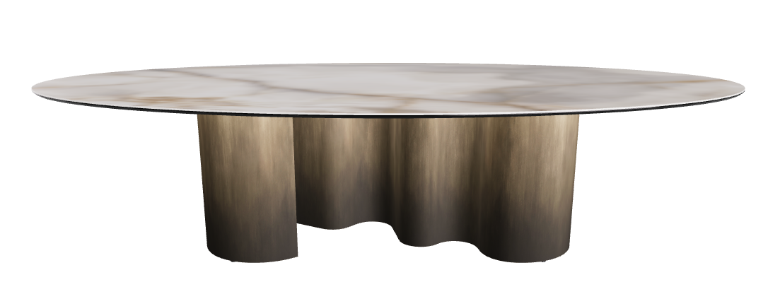 300x150x74h Oval Shaped_Alabastro_Oxy Brass