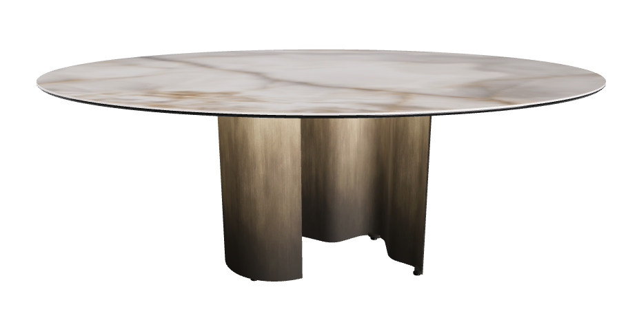 200x120x74h Oval Shaped_Alabastro_Oxy Brass