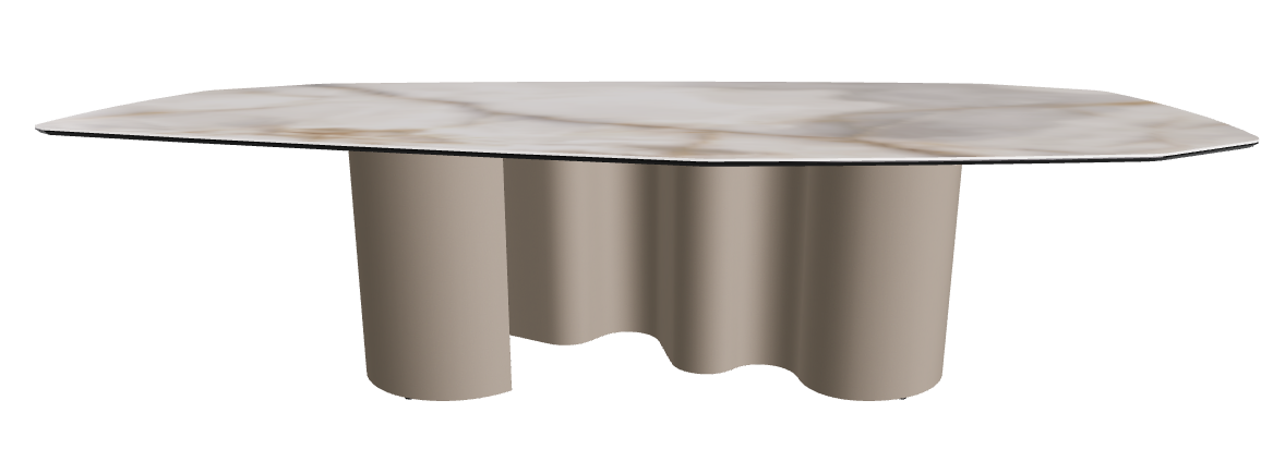 300x130x74h Polygon Shaped_Alabastro_Titanium Embossed