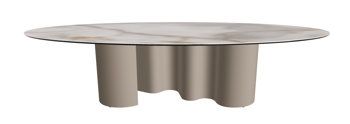 300x150x74h Oval Shaped_Alabastro_Titanium Embossed