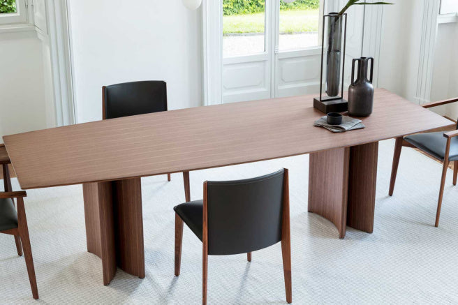 Porada Alan Wood Round & Barrel Shaped Dining Table