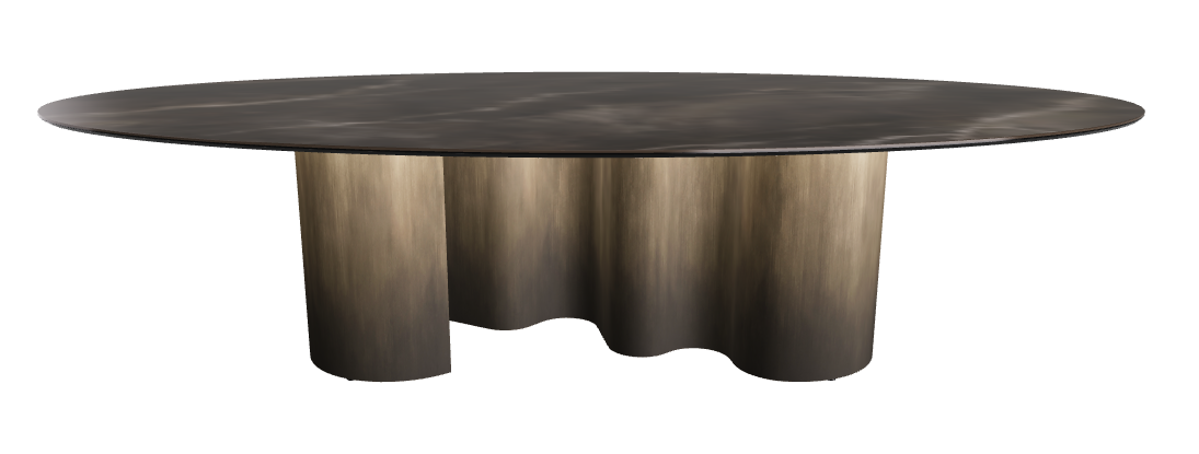 300x150x74h Oval Shaped_Andromeda_Oxy Brass