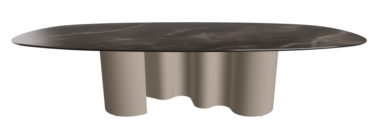 300x150x74h Biscuit Shaped_Andromeda_Titanium Embossed