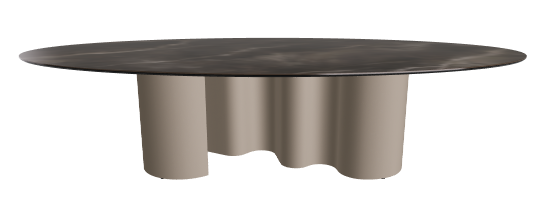 300x150x74h Oval Shaped_Andromeda_Titanium Embossed