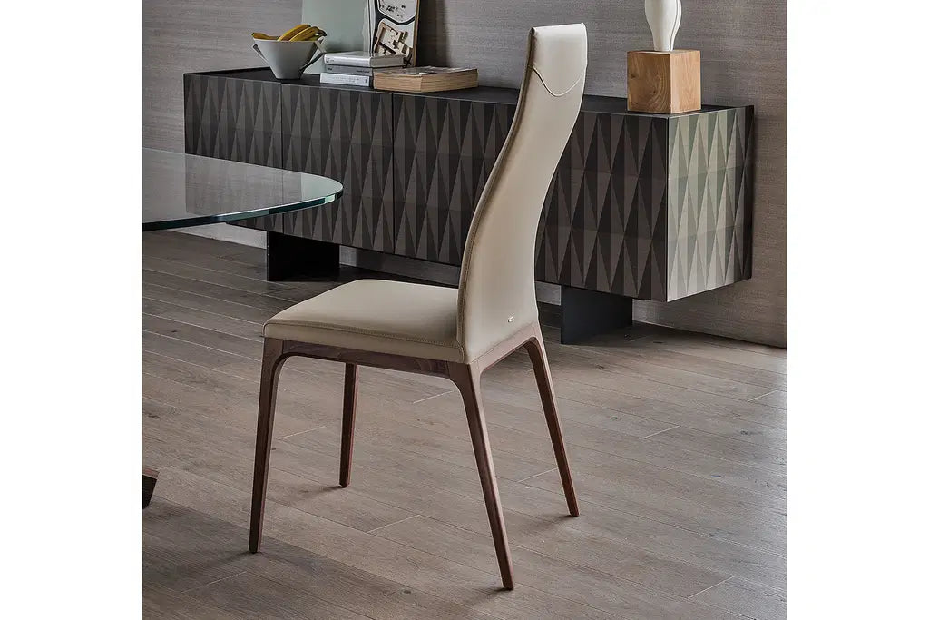 Cattelan Italia Arcadia High Back Dining Chair – Fabric, Micro Nubuk & Synthetic Leather