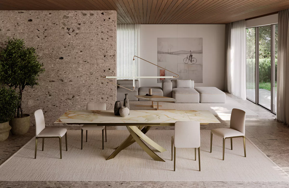 Bontempi Casa Artistico 20.64 Rectangular Extendable Dining Table