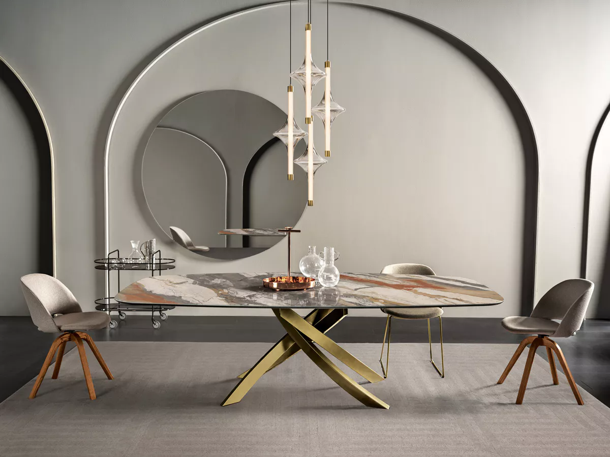 Bontempi casa Artistico 53.66 Barrel Extendable Dining Table
