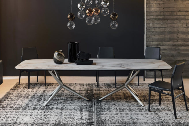 Cattelan Italia Atlantis Keramik Rectangular & Barrel-Shaped Dining Table