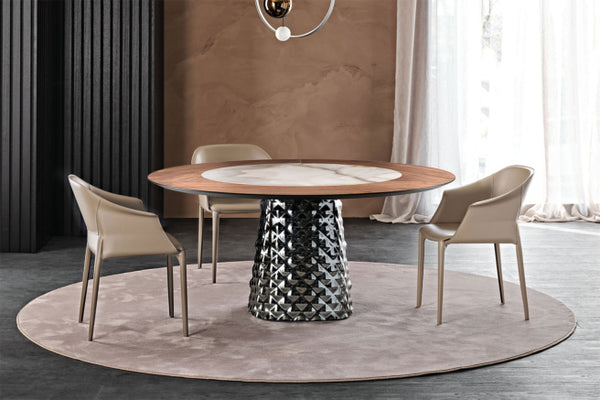 Cattelan Italia Atrium Keramik-Wood Round Swivel Table | Shop Now