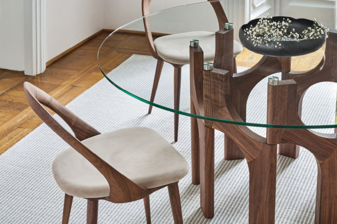 Porada Augusto Glass Round Dining Table