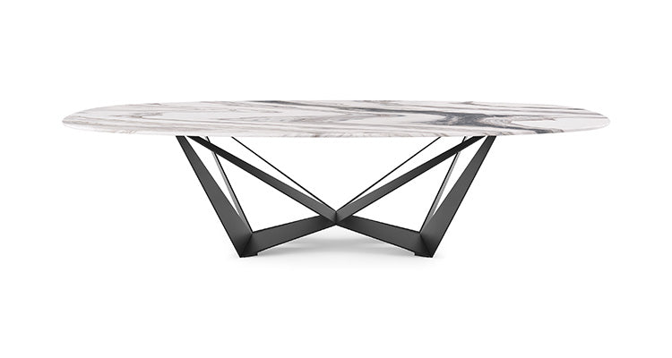 Cattelan Italia Skorpio Round & Biscuit Shaped Marble Dining Table