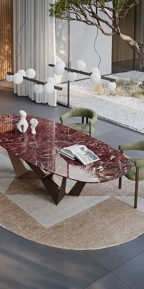 Cattelan Italia Skorpio Round & Biscuit Shaped Marble Dining Table