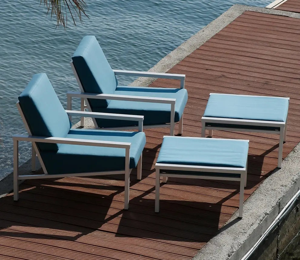 Barlow Tyrie Equinox Occasional Deep Seating Ottoman - Powder Coated