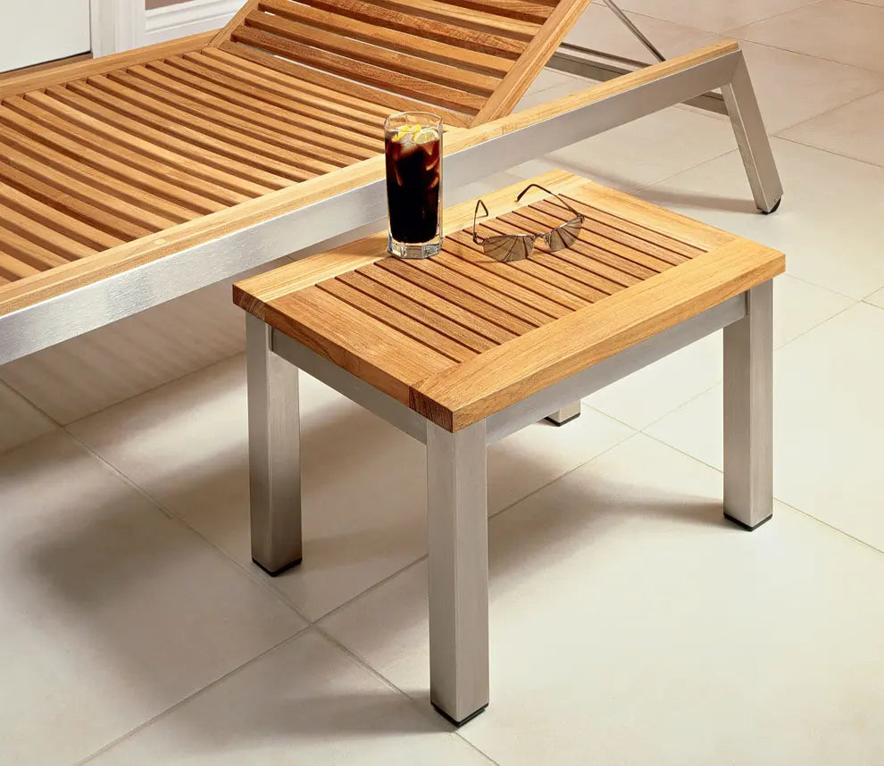 Barlow Tyrie Equinox Occasional Lounger Table 49 Rectangular Teak Top