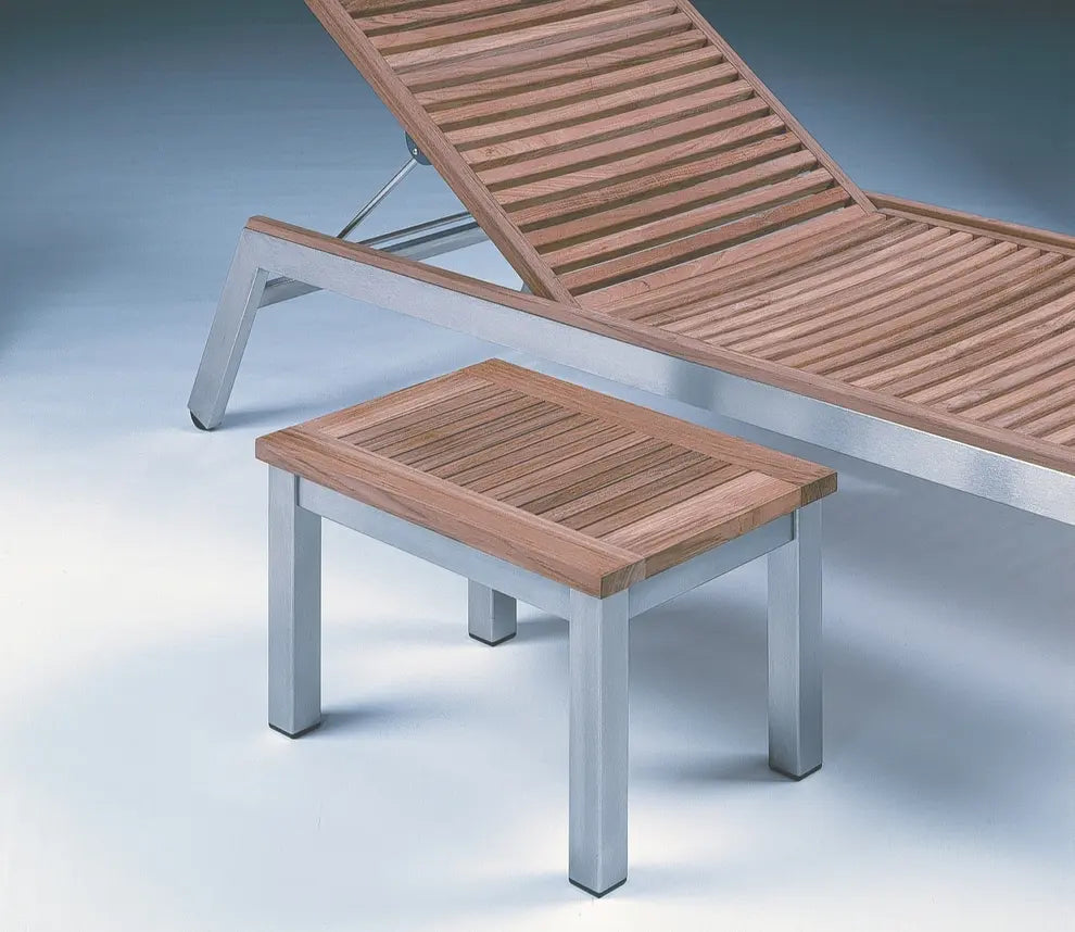 Barlow Tyrie Equinox Occasional Lounger Table 49 Rectangular Teak Top