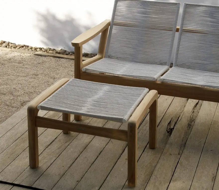 Barlow Tyrie Monterey Deep Seating Ottoman – Braided Cord Top