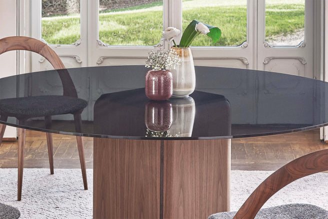 Porada Bay Glass Round Dining Table
