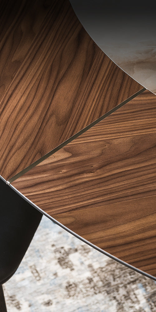 Cattelan Italia Planer Ker-Wood Round Swivel Dining Table 220