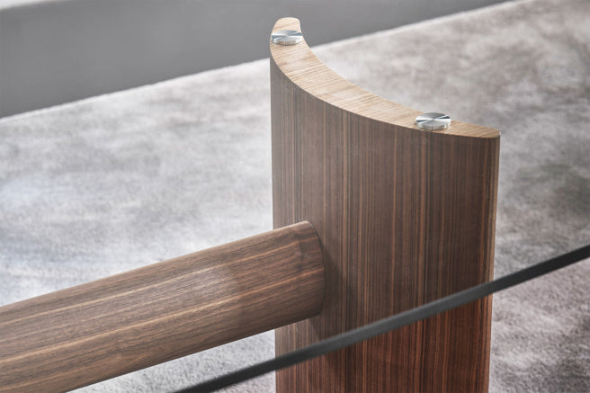 Porada Beam Wood Round & Barrel Shaped Dining Table