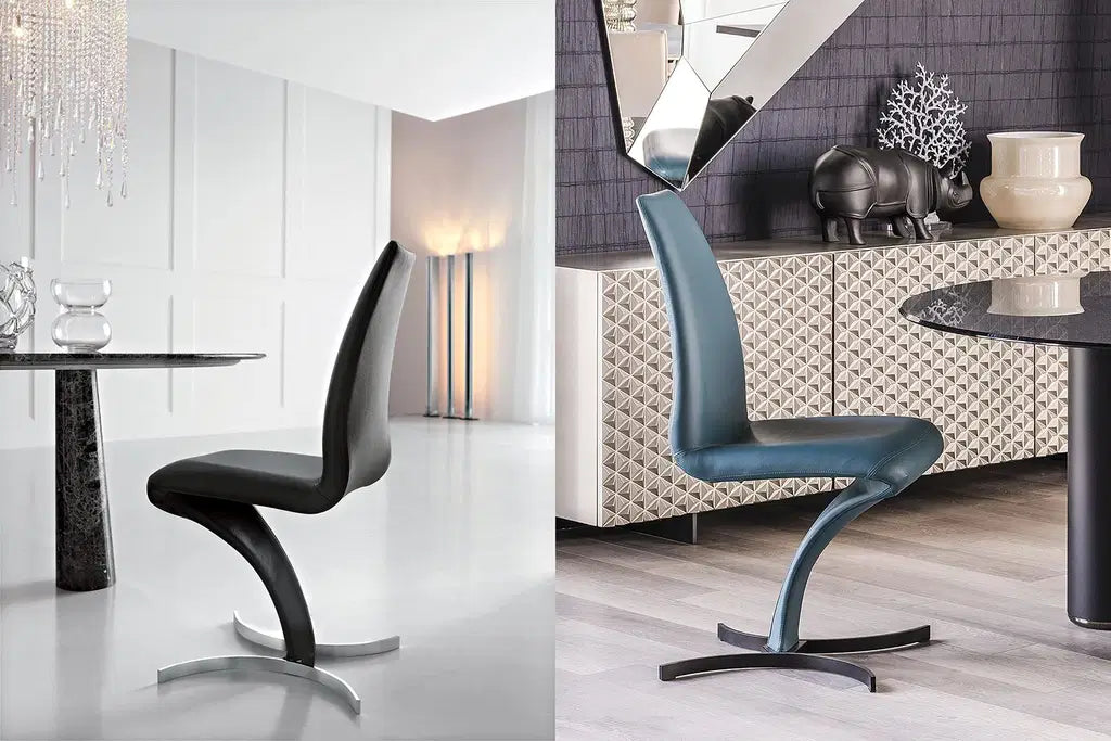 Betty Dining Chair_Titanium Embossed_Synthetic Leather:_Canova
