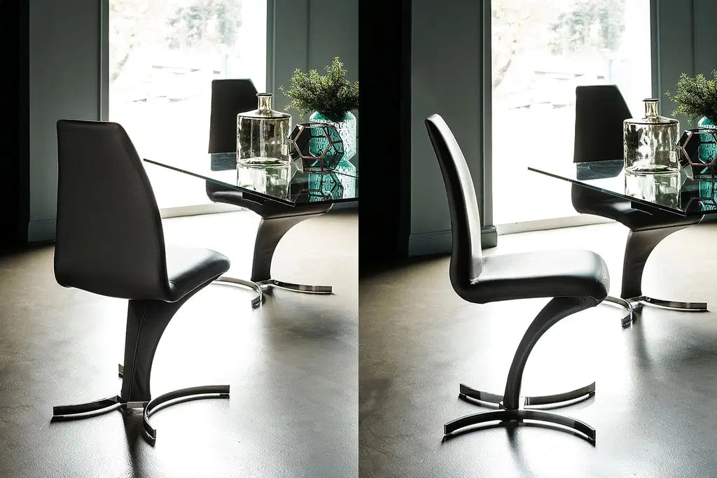 Betty Dining Chair_Matt Black_Micro Nubuk:_Sunstone