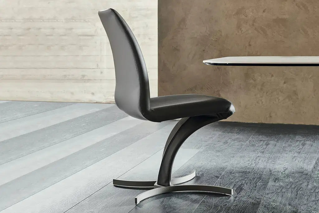Betty Dining Chair_Matt Graphite_Synthetic Leather:_Canova