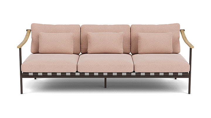 Barlow Tyrie Around Deep Seating Triple Lounge Sofa with Teak Arms